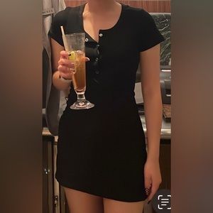 Mini dress with buttons